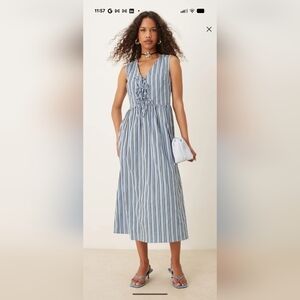 Striped Blue Midi Dress